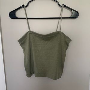 American eagle green bungee strap crop tank